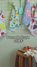 Kit com 12 Panos de Copa Chef Estampados para Cozinha – 35x55 cm